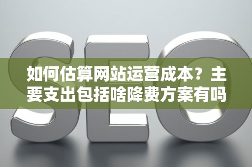如何估算网站运营成本？主要支出包括啥降费方案有吗？